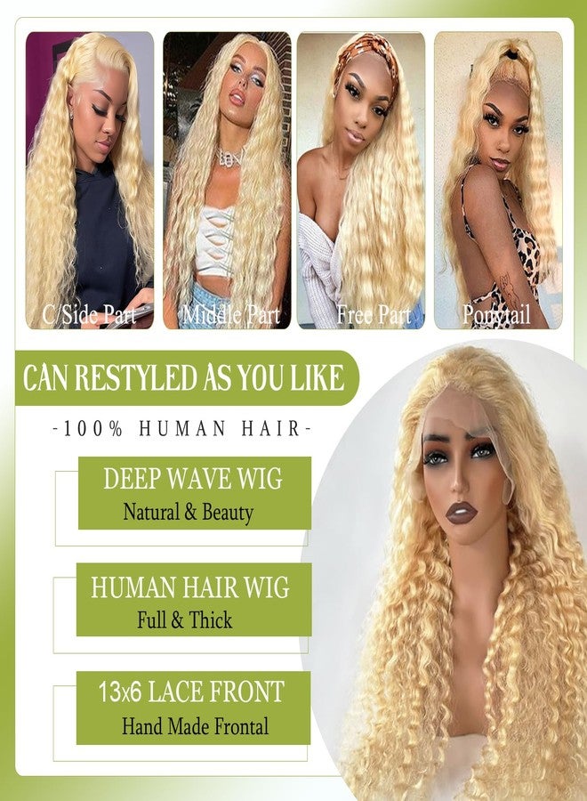 Valiilo 13x6 Lace Front Wigs Human Hair Deep Wave 613 Blonde Lace Front Wig Human Hair Pre Plucked Glueless Wig for Women 22 Inch - Image 4